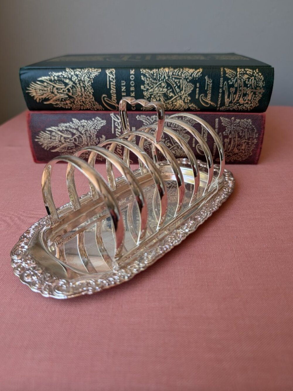 Vintage Silverplate Toast Holder Caddy | 8.5" Shiny English Kitchen Decor - Picture 7 of 10